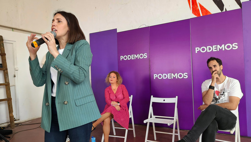 La secretaria Política de Podemos y cabeza de lista del partido a las elecciones europeas, Irene Montero, en el acto en Santander