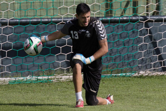 Óscar Santiago, durante un entrenamiento