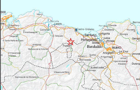 Ubicación del pequeño seismo-Ministerio de Fomento