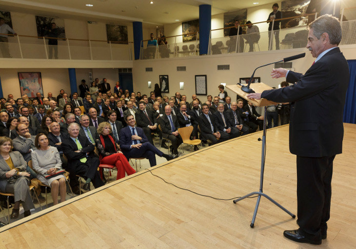 El presidente de Cantabria, Miguel Ángel Revilla, durante la presentación del Año Jubilar Lebaniego en Fitur 2016