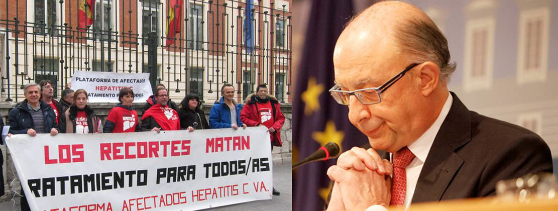 Los afectados por hepatitis C han criticado que Montoro les culpe del déficit, que ahora desvía a las comunidades