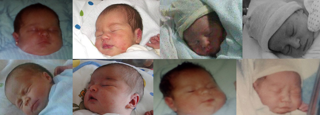 Estos son los rostros de algunos de los niños nacidos en la Residencia Cantabria