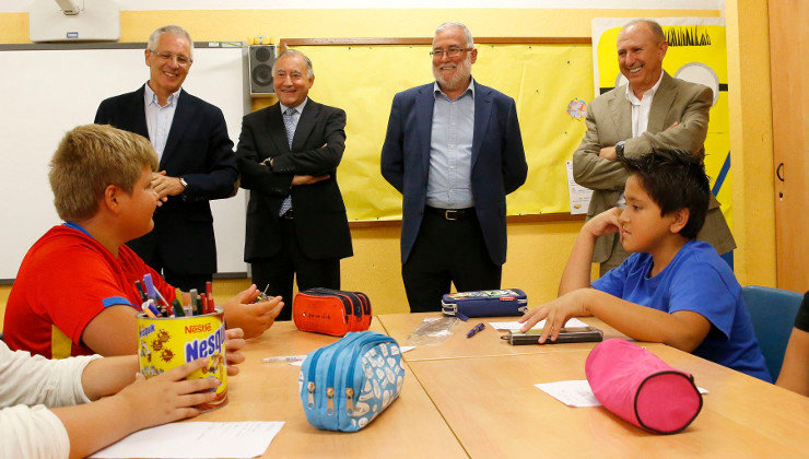 El consejero de Educación, Ramón Ruiz, durante la apertura del curso escolar