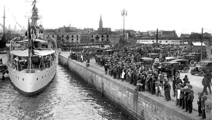 Una de las imágenes de la muestra &#39;Puerto de Montevideo, motor de la vida de la ciudad (1887-2014)&#39;