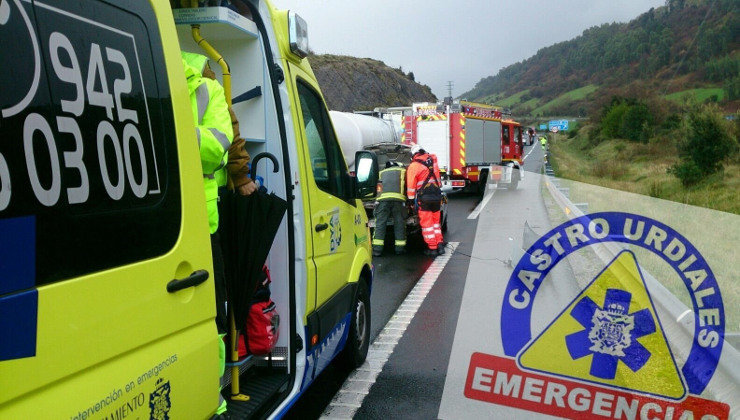 Un choque entre turismos en la A-8 ha dejado dos heridos leves. Foto: Emergencias Castro Urdiales