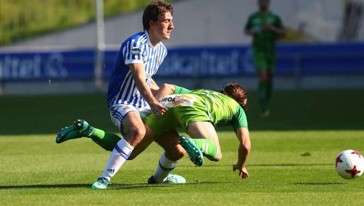 Imagen del partido entre la Real Sociedad B y el Racing . Foto.Web Real Sociedad