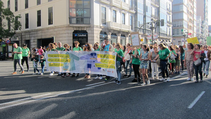 Manifestación de profesores contra el calendario escolar