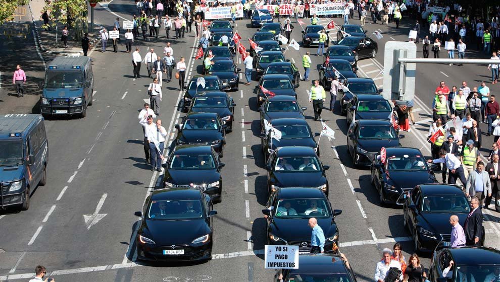 Manifestación de conductores de VTC