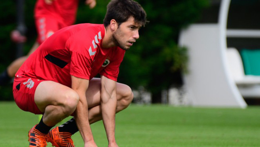 Jon Ander, durante un entrenamiento del Racing