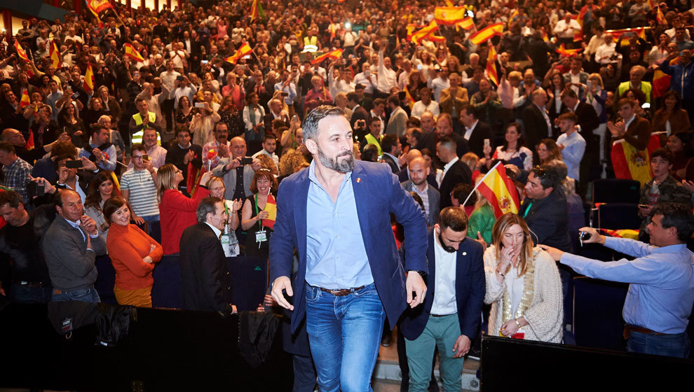 Santiago Abascal en el acto de Santander