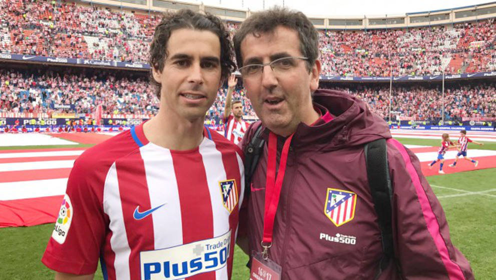 Juan Manuel Trueba (derecha) durante su etapa en el Atlético de Madrid