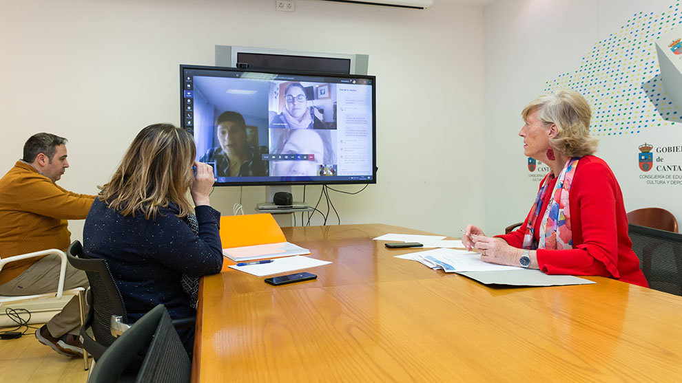 Imagen de archivo de una reunión telemática de la Junta de Personal Docente