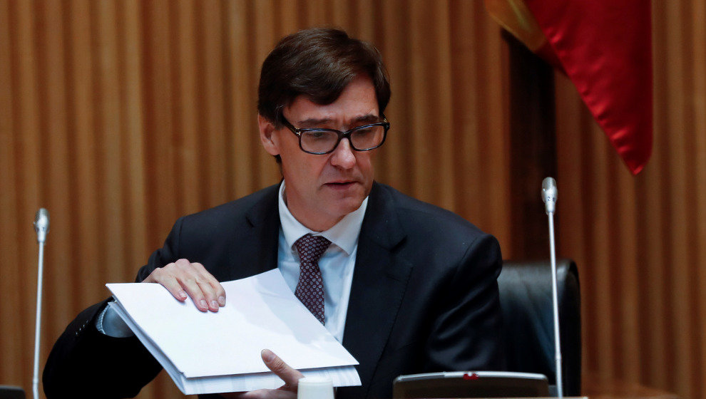 El ministro de Sanidad, Salvador Illa, durante su comparecencia en la Comisión de Sanidad del Congreso de los Diputados