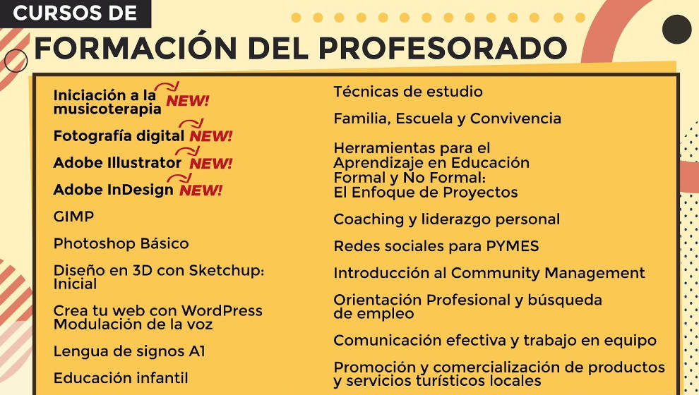 Cartel de los cursos de formación de profesorado