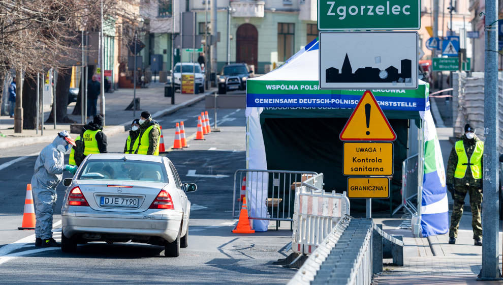 Frontera de Alemania con Polonia durante la pandemia de coronavirus