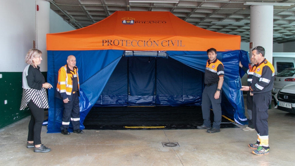 Carpa para protección civil en Polanco