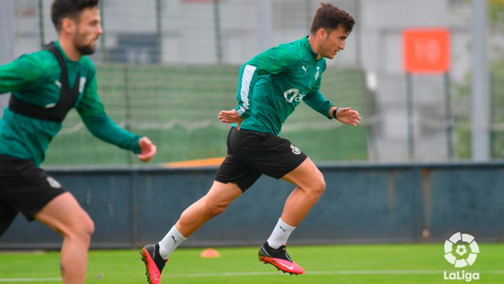 Un instante del entrenamiento del Racing