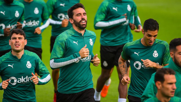 Jordi Figueras, durante un entrenamiento del Racing