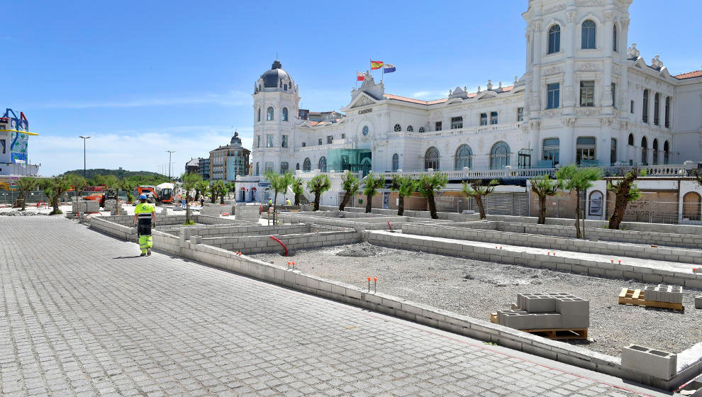 Obras de la Plaza de Italia en El Sardinero