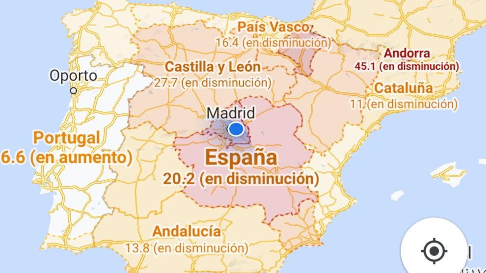 Mapa Covd-19 en Google Maps