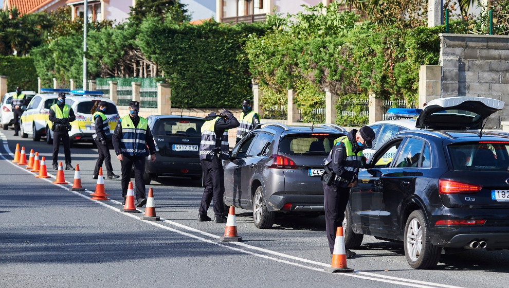 Control policial en Corbán