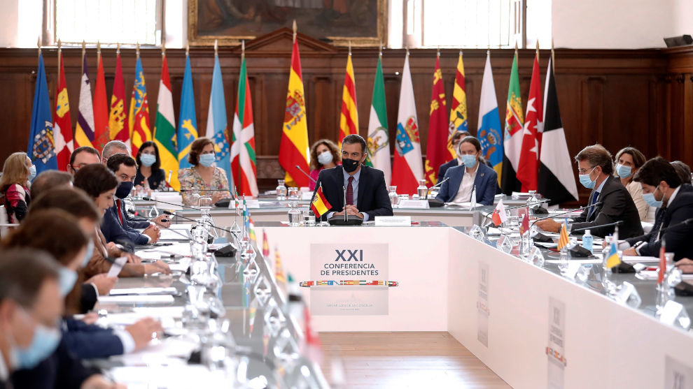 El presidente del Gobierno, Pedro Sánchez, preside la XXI Conferencia de Presidentes, en San Millán de la Cogolla, La Rioja 