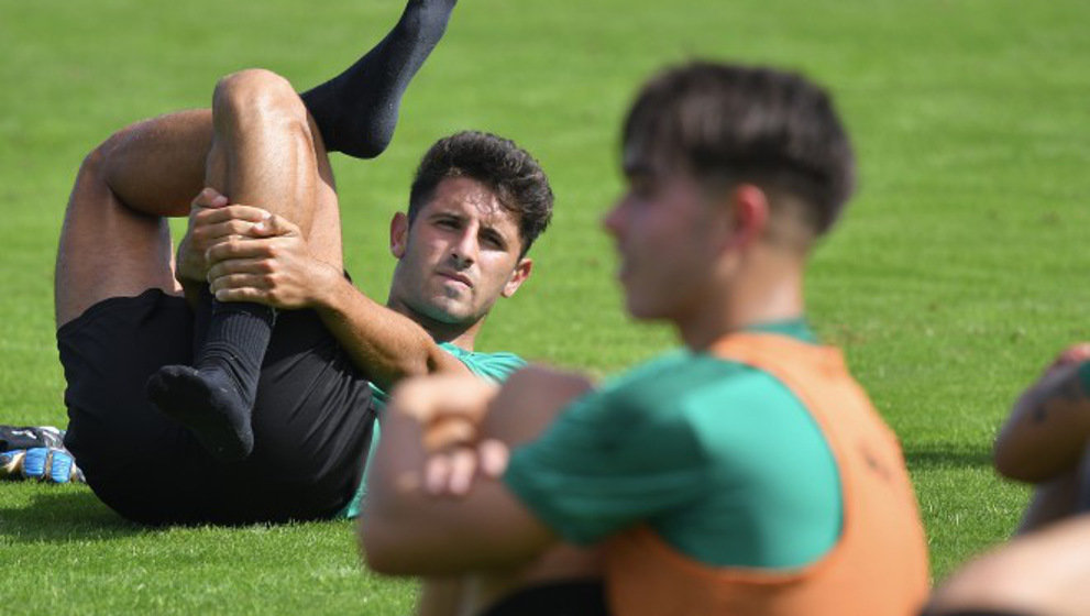 Marco Camus, durante el entrenamiento del Racing