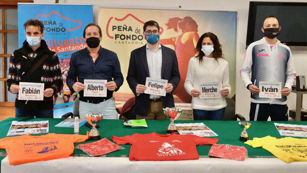 Fabián Roncero, Alberto Nava, Felipe Pérez, Merche Palacios e Iván Hierro en la presentación de la San Silvestre