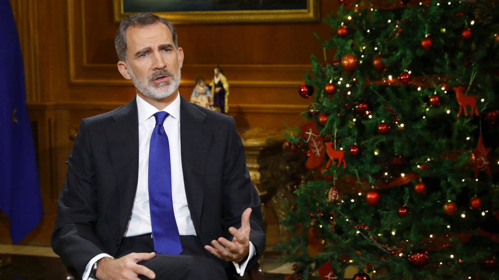 El Rey Felipe VI da su discurso de Nochebuena