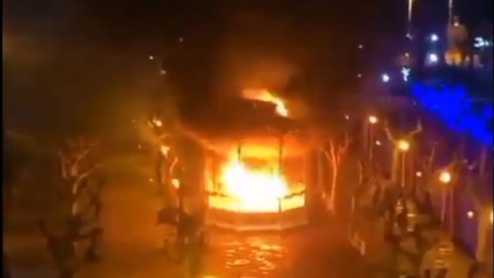 Incendio del Belén de un kiosco