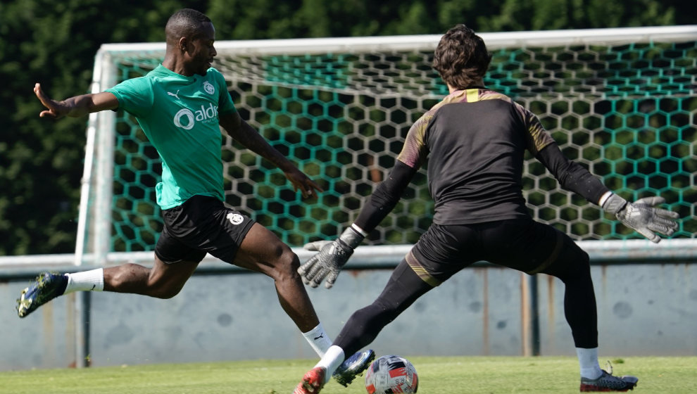 Cedric, durante un entrenamiento del Racing