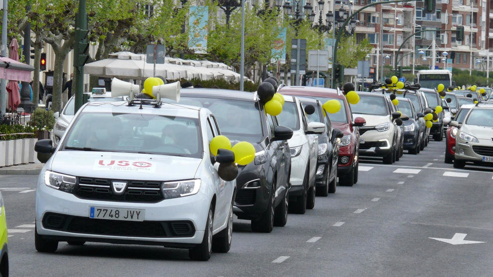 Protesta de los interinos en Santander