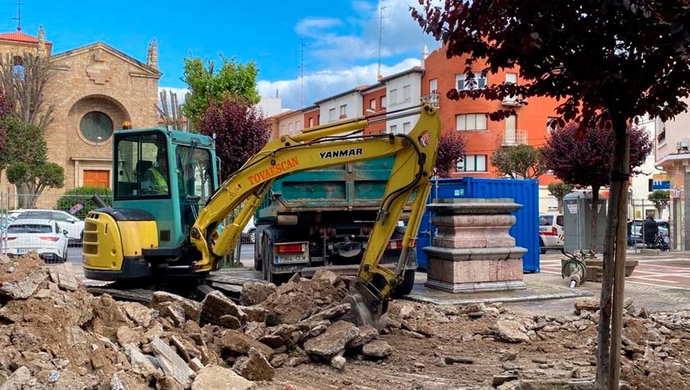 Obras en la plaza de los Leones de Castro Urdiales