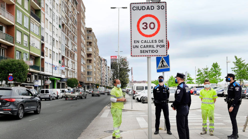 Señal de aviso de 'Santander, ciudad 30'