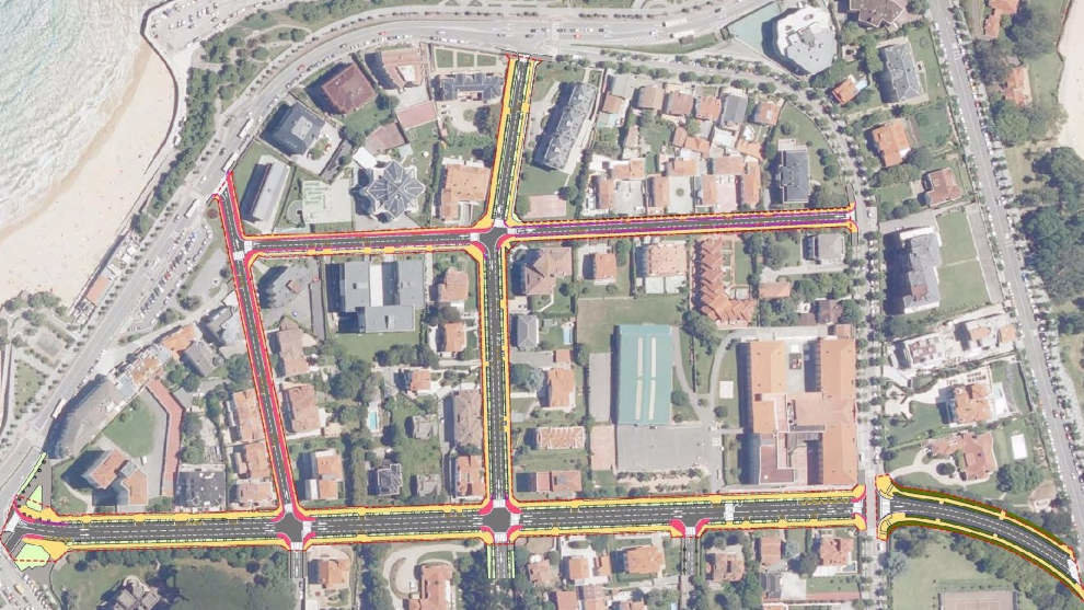 Plano del ámbito de actuación de las obras en El Sardinero