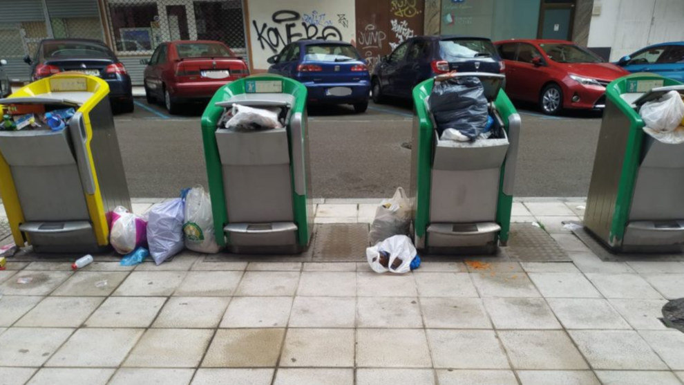 Estado de la calle Isaac Peral, en Santander, este domingo