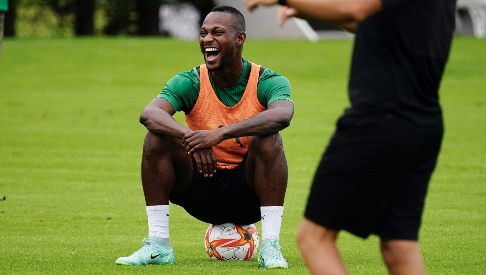 Cedric, durante un entrenamiento del Racing