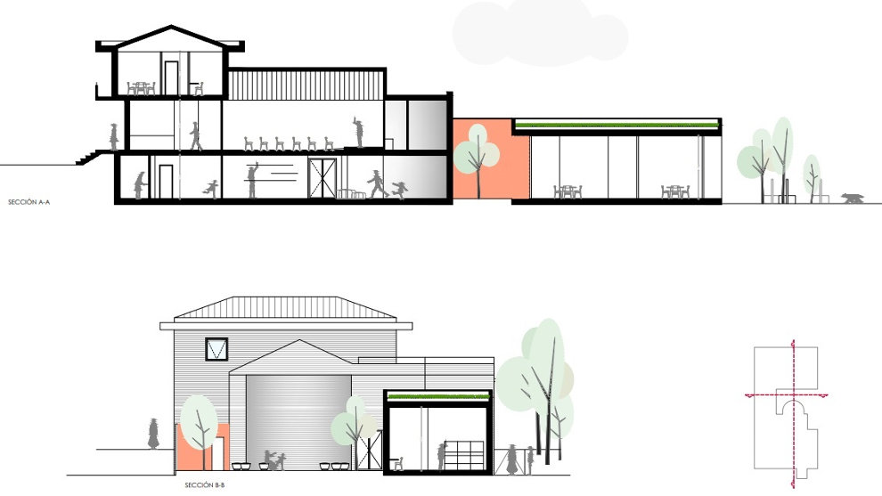 Plano del nuevo edificio del centro cívico Fernando Ateca de Monte