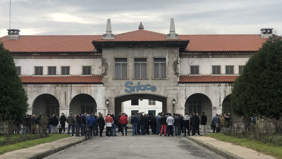 Concentración trabajadores de Sniace