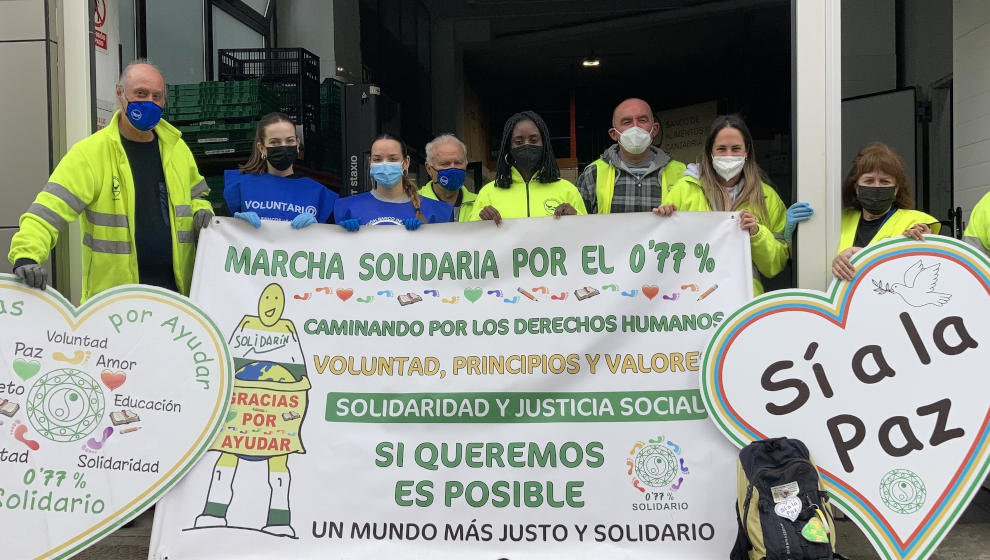 Participantes en la Marcha Solidaria por el 0,77%