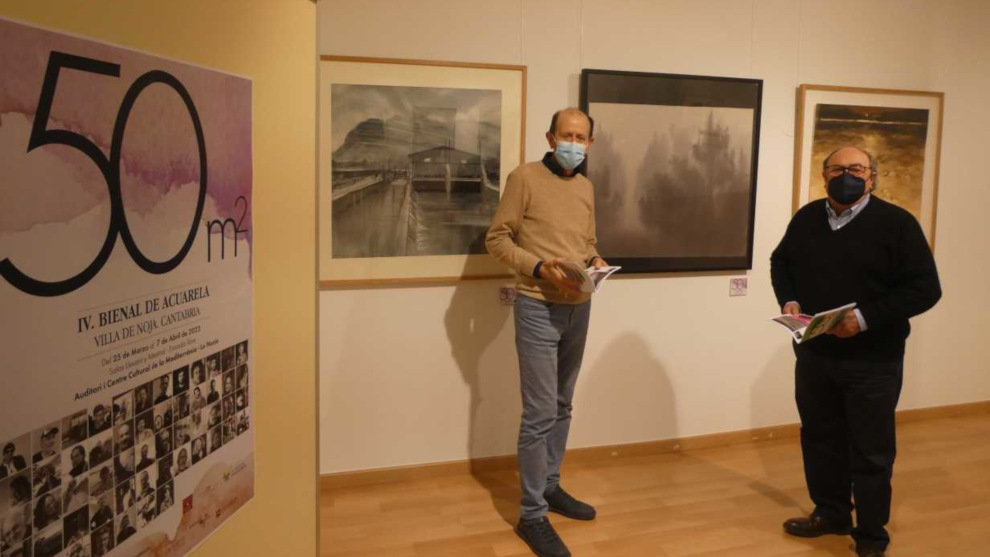 Francesc Sempere, director de l'Auditori de la Mediterrànea, y Pedro Lloret, concejal de Cultura de La Nucía en la Exposición