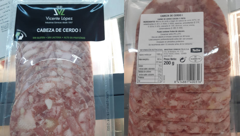 Lote de cabeza de cerdo de la marca Vicente López