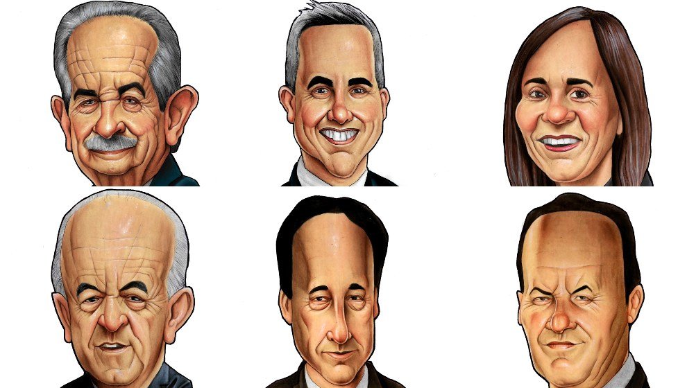 Caricaturas de Miguel Ángel Revilla, Pablo Zuloaga, Paula Fernández, Javier López Marcano, José Luis Gochicoa y Guillermo Blanco | Autor: Ledesma