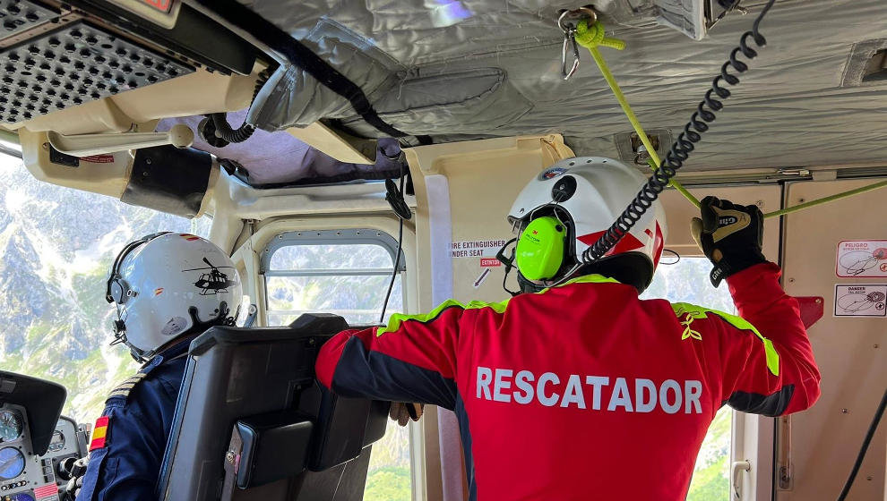 Rescate del montañero que se cayó mientras escalaba en Picos de Europa