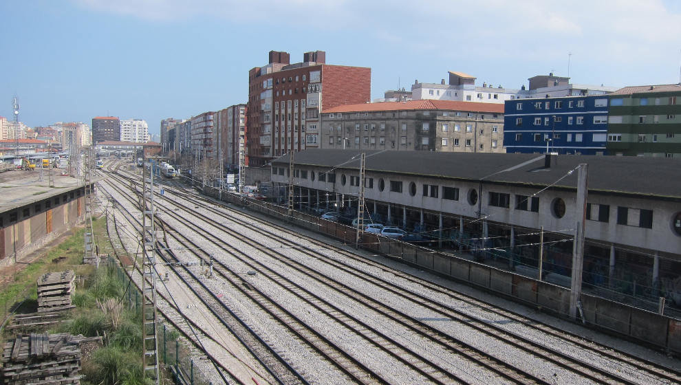 Vías del tren en Santander