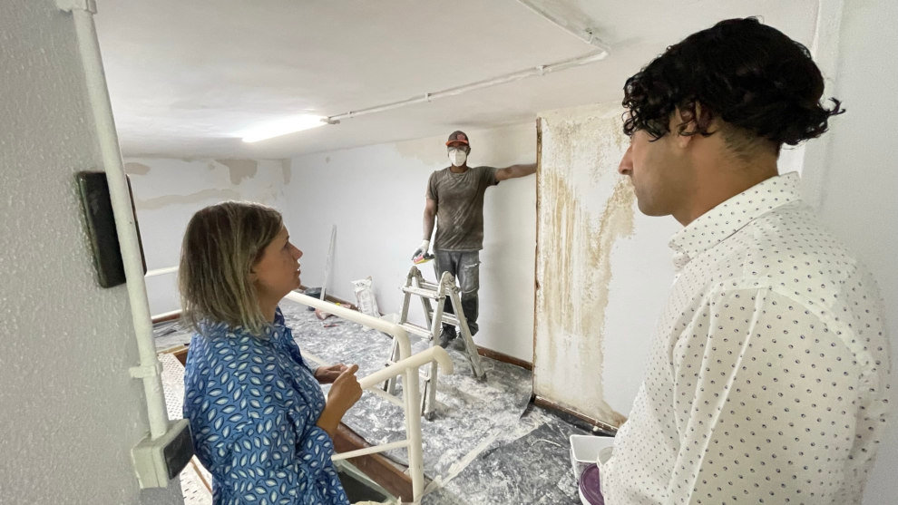 Obras en los camerinos de la Sala Bretón