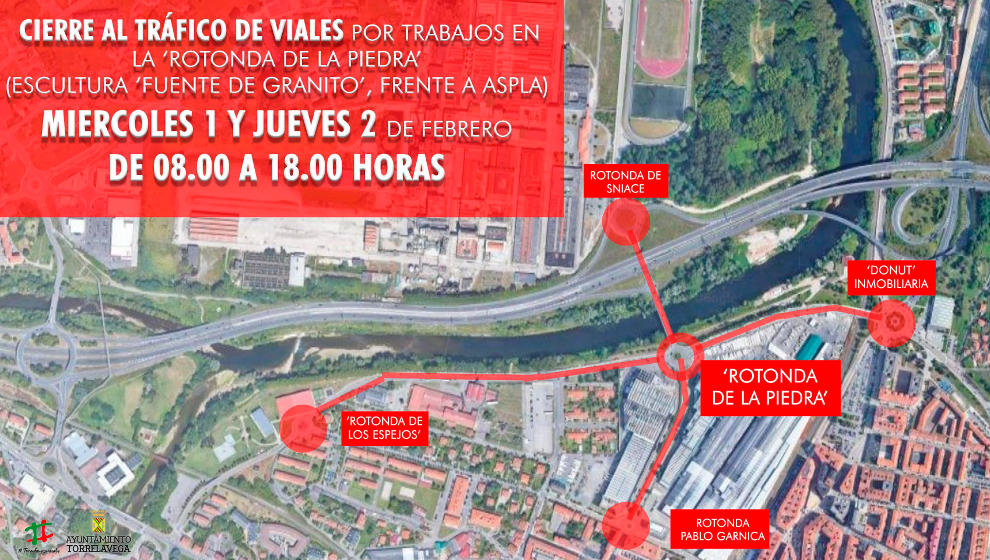 Información sobre el corte de carreteras en la ciudad