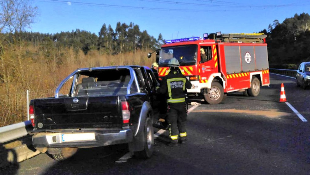 Accidente en la A-8 en Mazcuerras