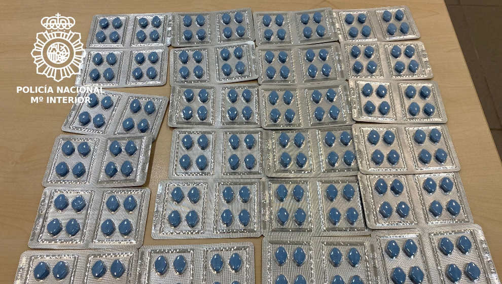 Pastillas de viagra incautadas al detenido 