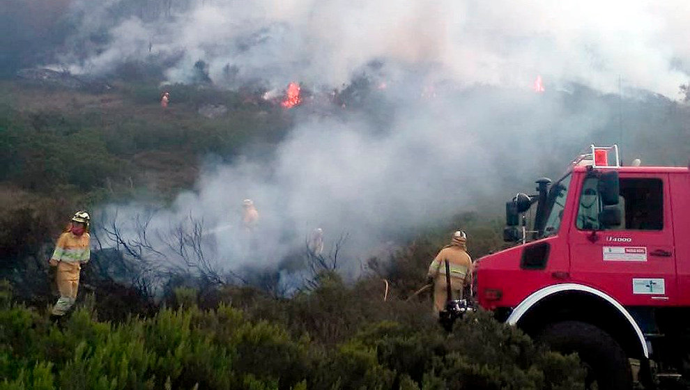 Incendio forestal en Cantabria